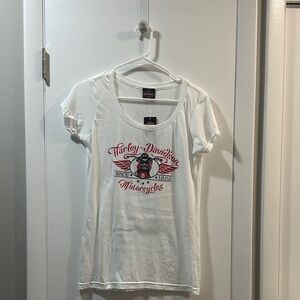 Harley-Davidson White Tee with Red Graphic